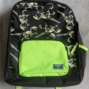 Oshkosh Black Backpack with Neon Green Accent